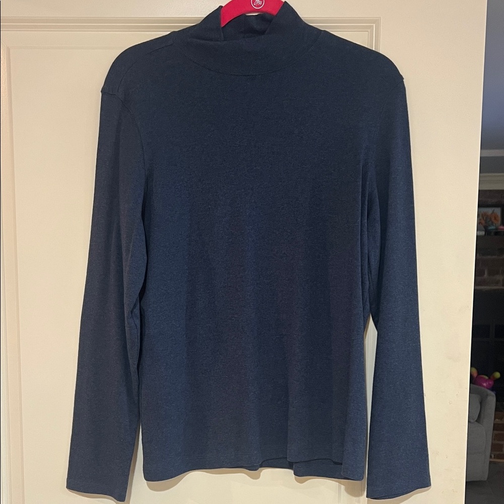 Pendleton Blue Long Sleeve Turtleneck Top